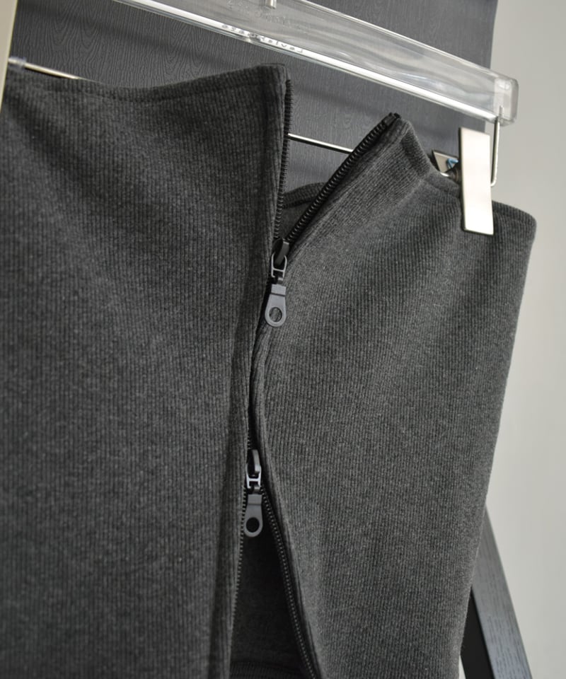 nh-knit-02267 ジップニット ビスチェ チャコール | L a v i s h G