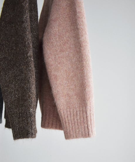 knit-02397　オーバー ニット カーディガン　ピンク　ブラウン　ブルー　グレー