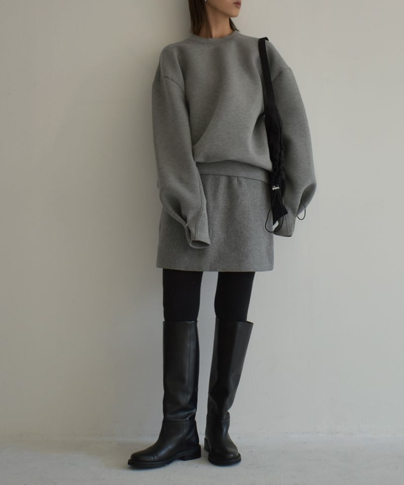 送料関税込★SPORTMAX★ルイジアヴァージンウールミニスカート bottoms-02213 ウールライク ミニスカート グレー ブラック | L