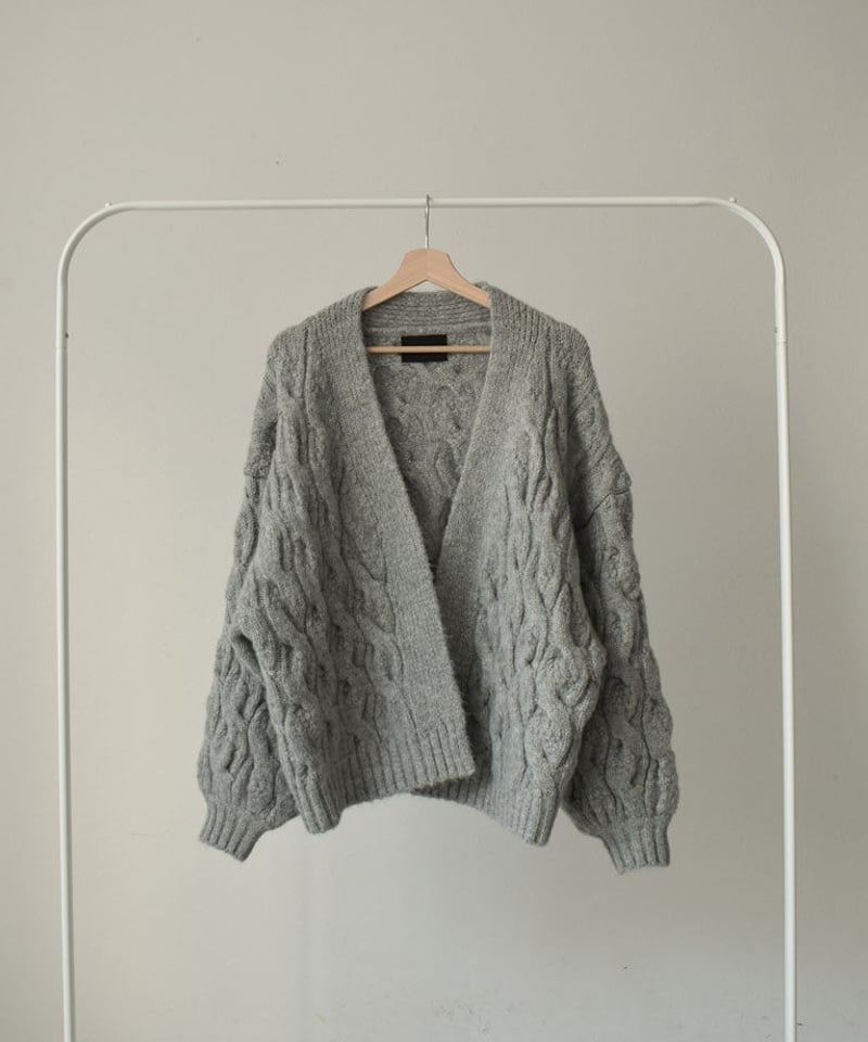 knit-02123 ウール混 ボリュームスリーブ ケーブル柄ニット knit-02123 ウール混 ボリュームスリーブ ケーブル柄ニット