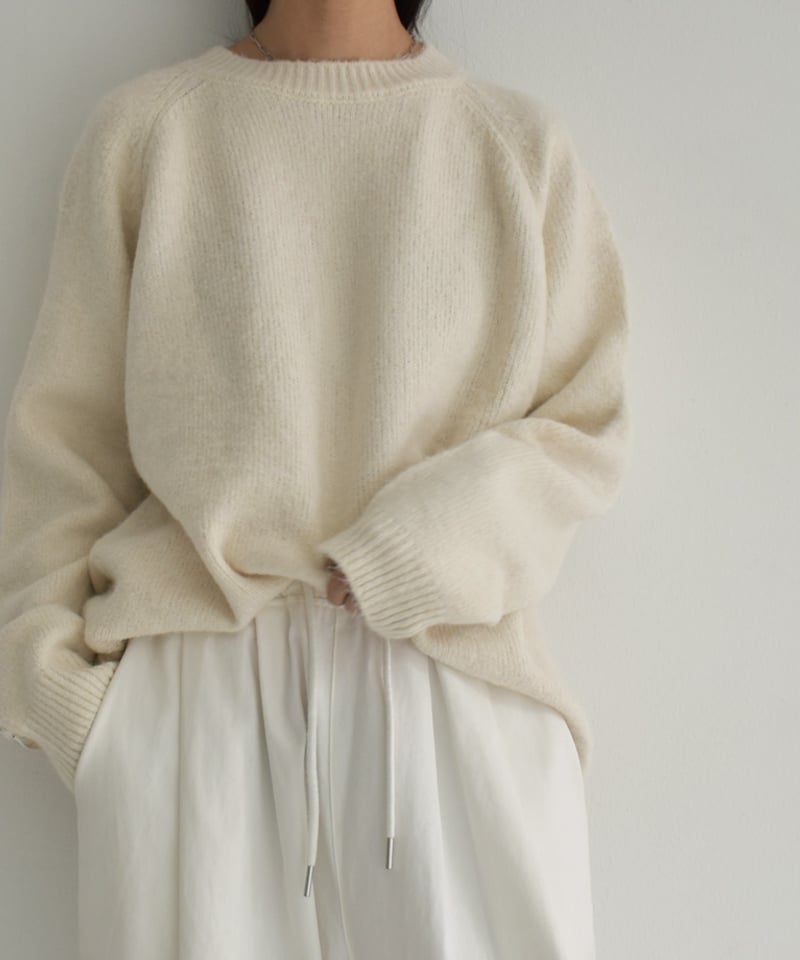 knit-02288 クルーネック ニット プルオーバー エクリュ グレー knit-02288 クルーネック ニット プルオーバー エクリュ グレー