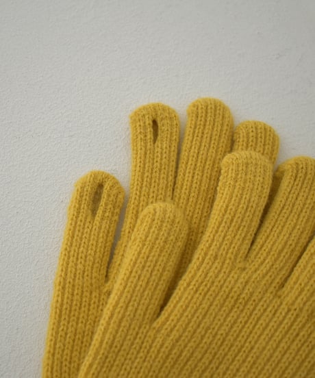 mb-gloves-02013　フィンガースリット ニット グローブ　ベージュ　グレー　マスタード　ブラック