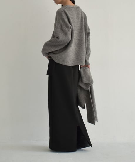 knit-02293　マフラー付き　ニットカーディガン　ブラウン　グレー　ブラック