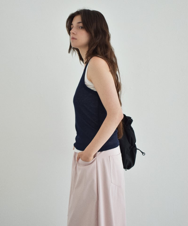 nh-tops-02610 シアー レイヤード タンクトップ セット ブルー グレー