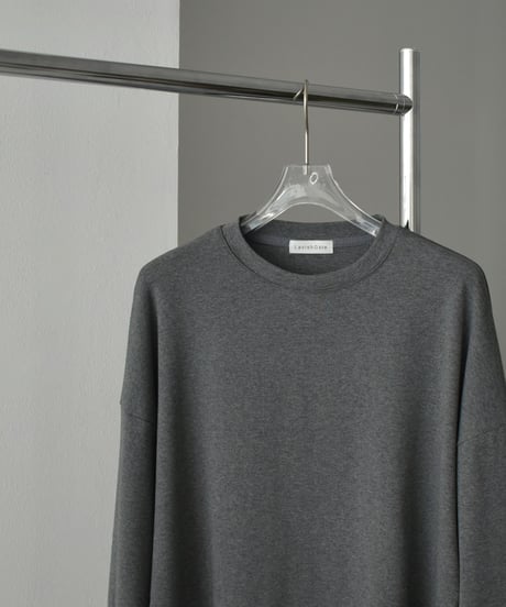 tops-02528　カフススリーブロングTシャツ　グレー