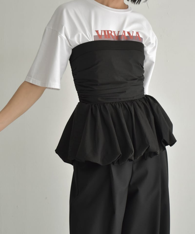 sheller シェリエ　ブラック ビスチェ バルーンシルエット sheller シェリエ ブラック ビスチェ バルーンシルエット（tops