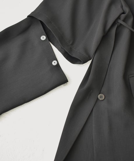 【STUDIO ENUL】jacket-14001　2way オーバーサイズ ジャケット　ベージュ　ブラック