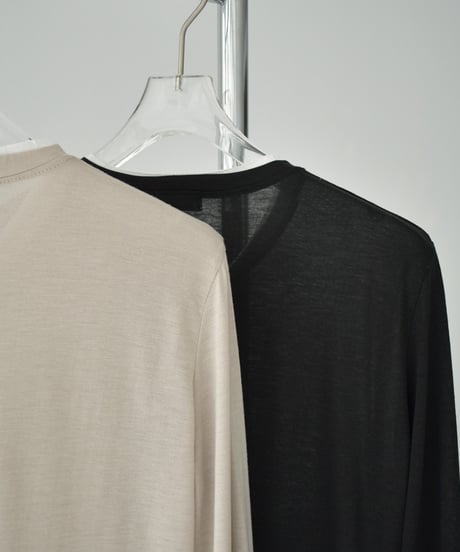 nh-tops-02541　スナップボタン プルオーバー　ベージュ　ブラック