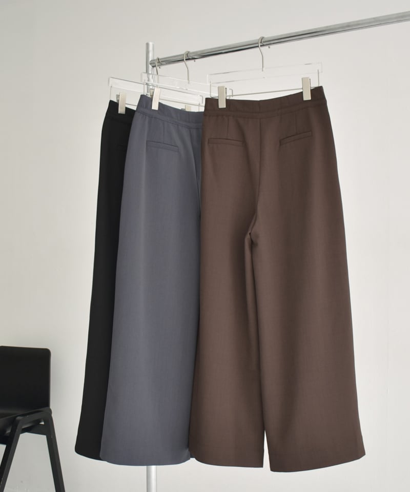 bottoms-02246 3タック ワイド パンツ グレー ブラウン ブラック | L a