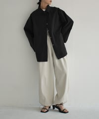 coat-02047　ミドル丈 ステンカラーコート　ベージュ　モカ　ブラック