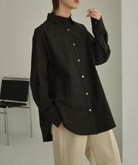 tops-02379　コットンラグランドレスシャツ　ホワイト　ブラック