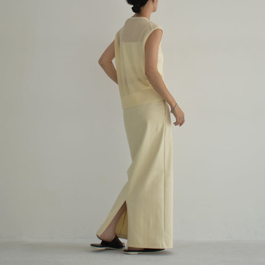 knit-02274 シアー サマーニット ベスト アイボリー ブラック knit-02274 シアー サマーニット ベスト アイボリー ブラック