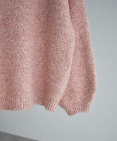 knit-02396　Vネック ボリューム ニット プルオーバー　ピンク　ベージュ　ブラウン　グレー