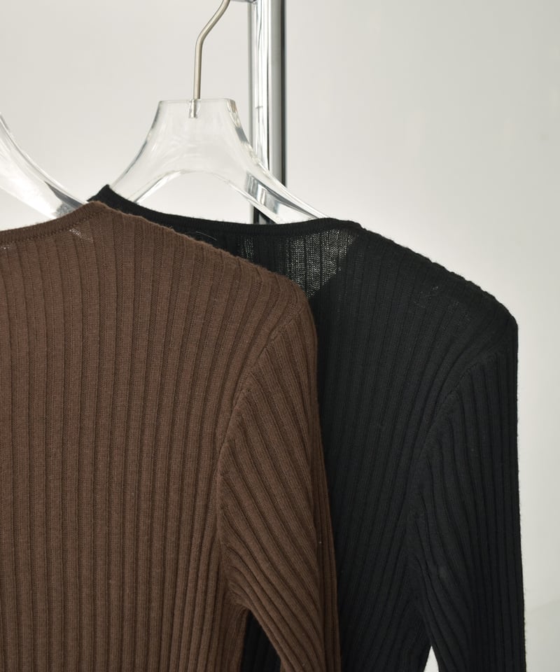 knit-02343 レイヤード調 カーディガン ブラウン ブラック | L a v i s