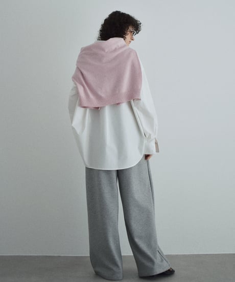 tops-02461　オーバーサイズ シャツ　ホワイト　ブルー