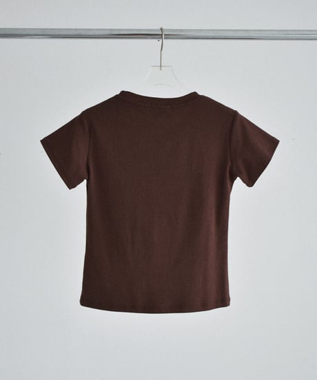 nh-tops-02623　コンパクト フィット Tシャツ　ホワイト　ブラウン