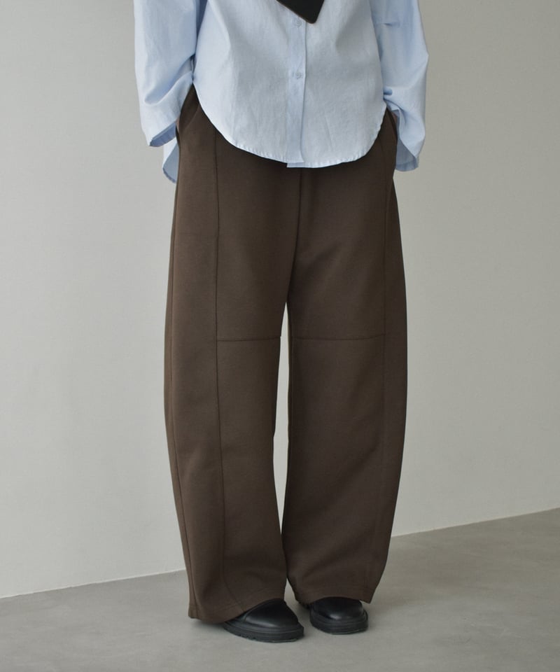 bottoms-02300 リラックス カーブパンツ グレー ブラウン ブラック | L