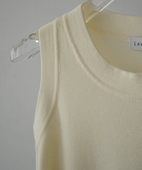 nh-knit-02325　ニット タンクトップ　エクリュ　グレー　ブラック