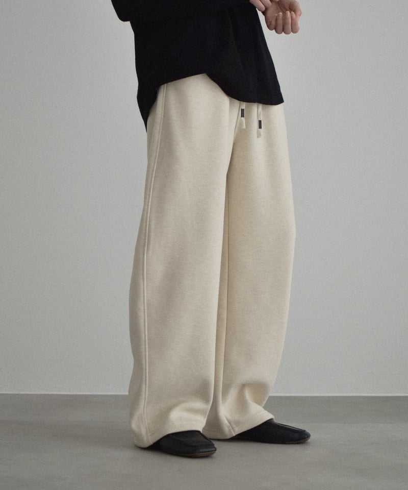 bottoms-02312 裏起毛 リラックス カーブ パンツ エクリュ ライト
