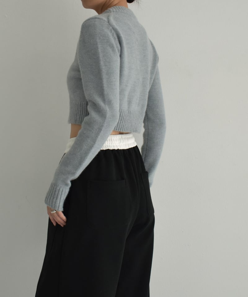 knit-02281 ショート カーディガン グレー ネイビー ブラック knit-02281 ショート カーディガン グレー ネイビー ブラック