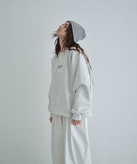 【UNISEX】 tops-02589　"AND WHEN YOU..."  ロゴ プルオーバー　オートミール　ブラック
