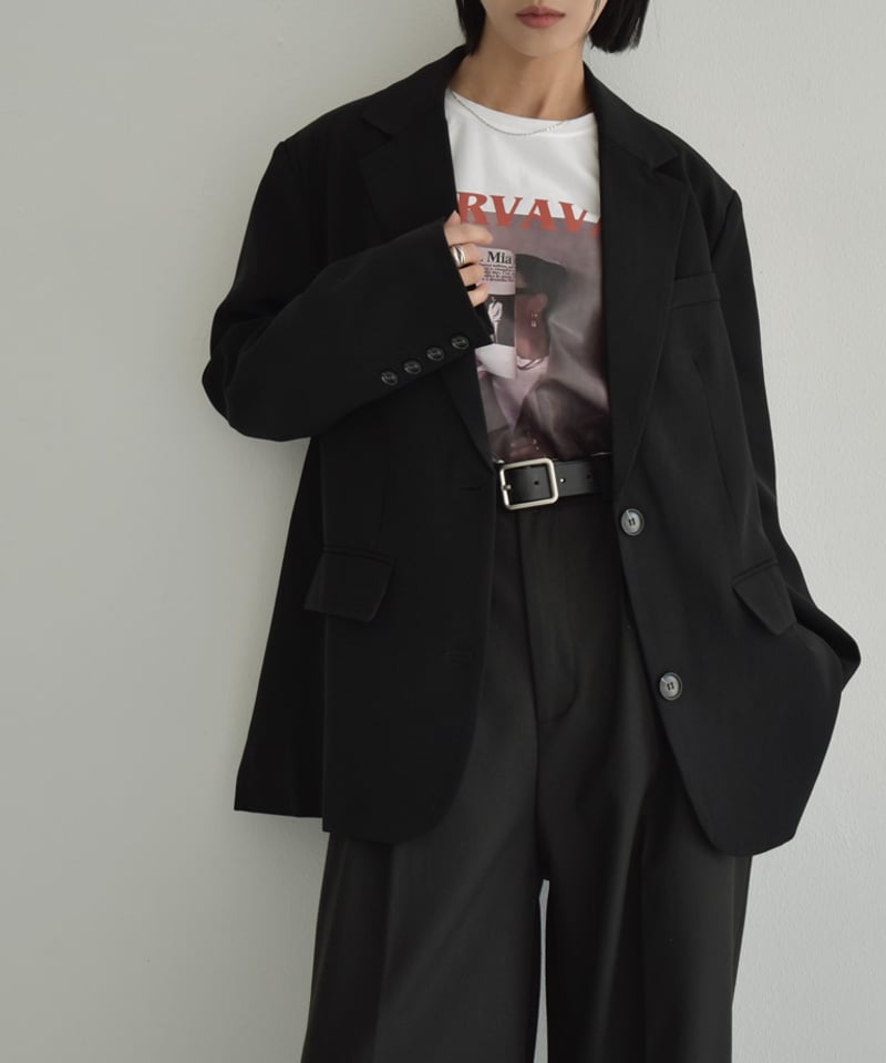 jacket-02019 オーバーサイズジャケット モカ ブラック | L