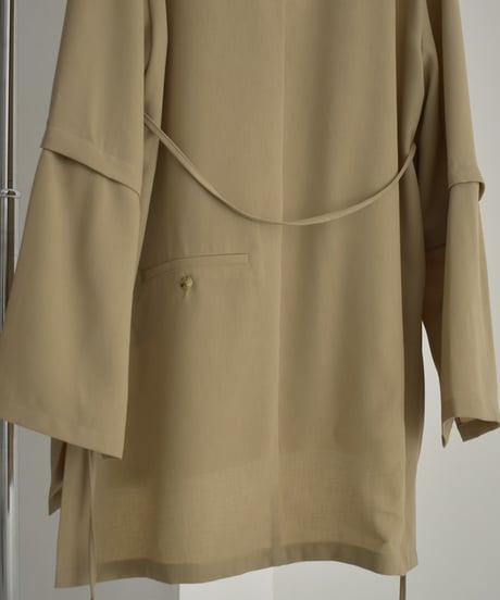 【STUDIO ENUL】jacket-14001　2way オーバーサイズ ジャケット　ベージュ　ブラック