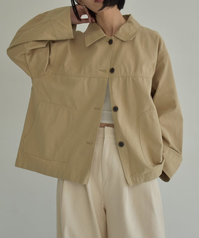 outer-02086 ステンカラー ショートコート ベージュ ブラック outer-02086 ステンカラー ショートコート ベージュ ブラック