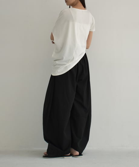 nh-tops-02494　アシンメトリー デザイン TEE　ホワイト　ブラック