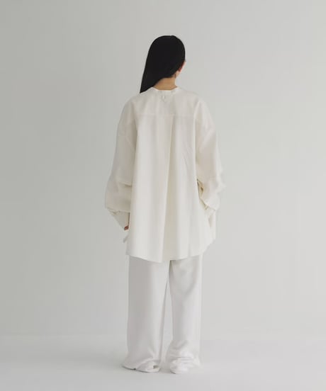 【STUDIO ENUL】 2way band collar shirt　100002
