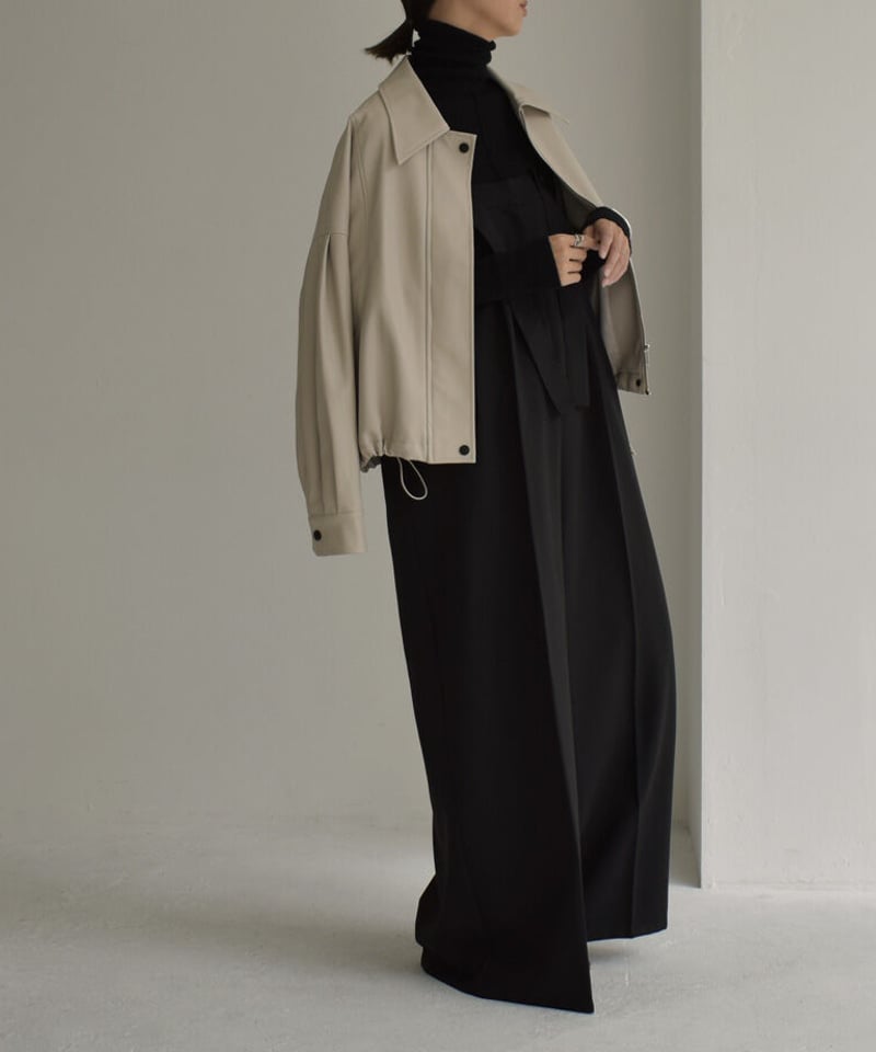 outer-02066 ヴィーガンレザーショートジャケット グレージュ outer-02066 ヴィーガンレザーショートジャケット グレージュ