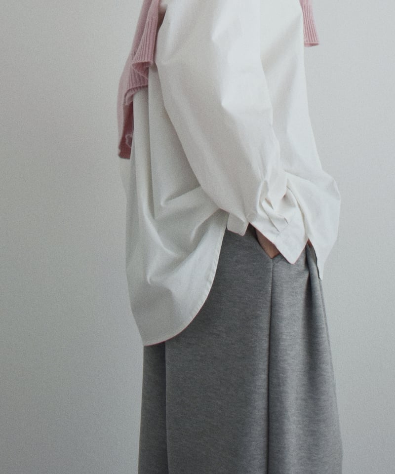 tops-02461 オーバーサイズ シャツ ホワイト ブルー | L a v i s h G