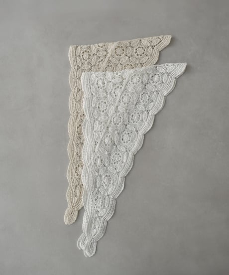 nh-scarf-02003　クロシェ バブーシュカ　オフホワイト　ベージュ
