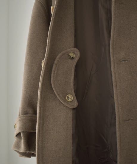 coat-12001　ウールブレンド ステンカラーコート　ベージュ　モカ