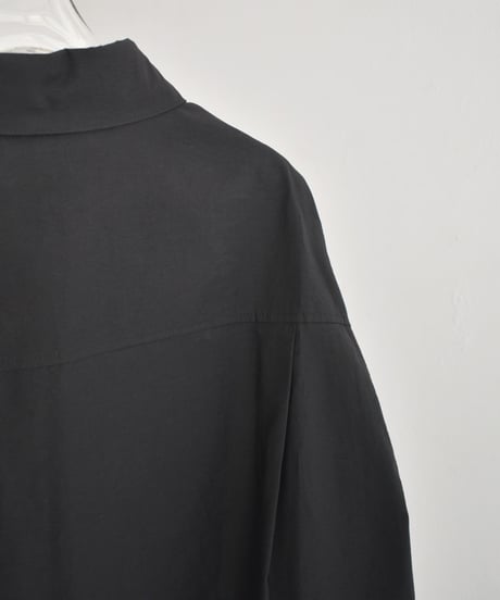 tops-02568　コクーンスリーブ シャツ　ホワイト　ブルー　ブラック