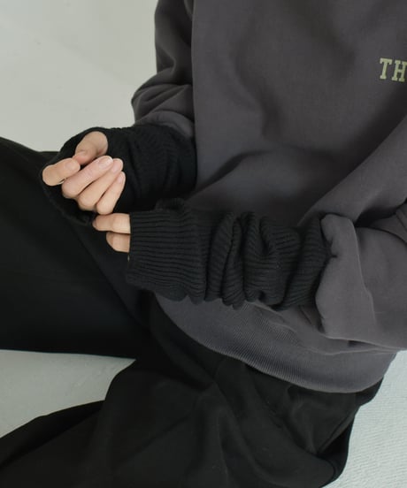 mb-gloves-02012　ロングタイプ リブアームウォーマー　エクリュ　グレー　ブルー　ブラック