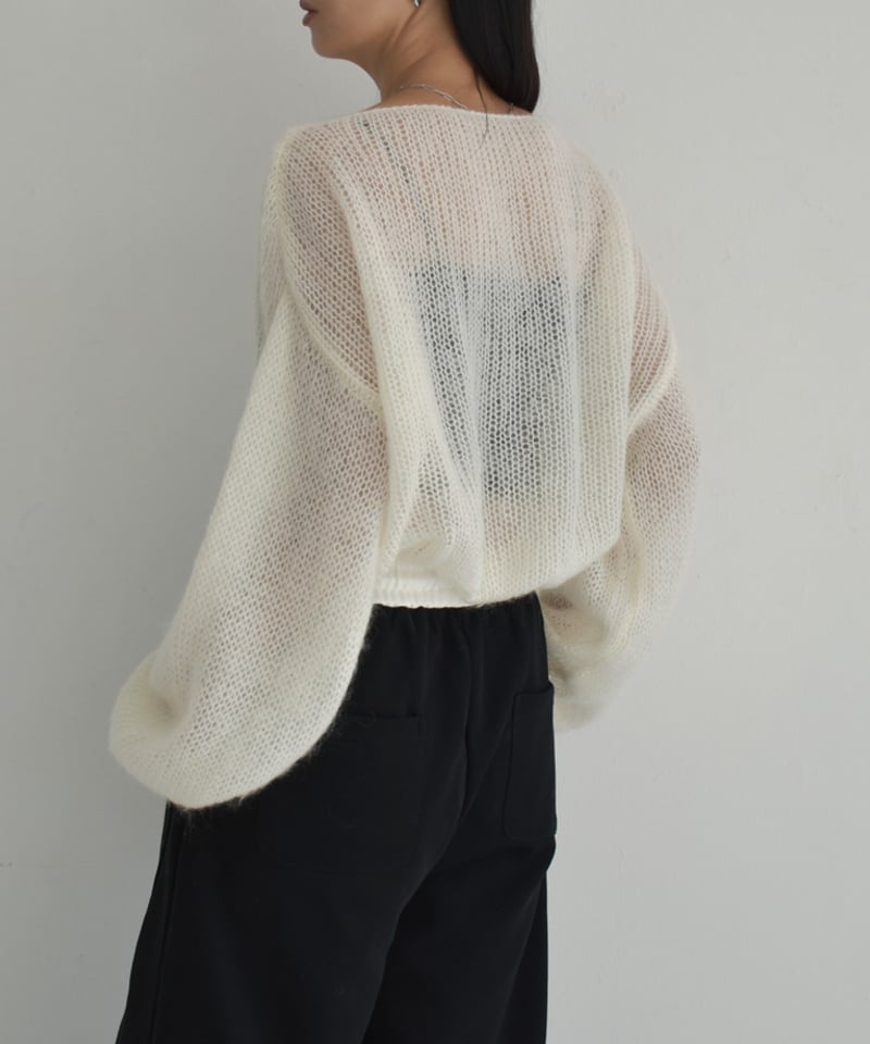knit-02283 ボリュームスリーブ モヘアニット プルオーバー