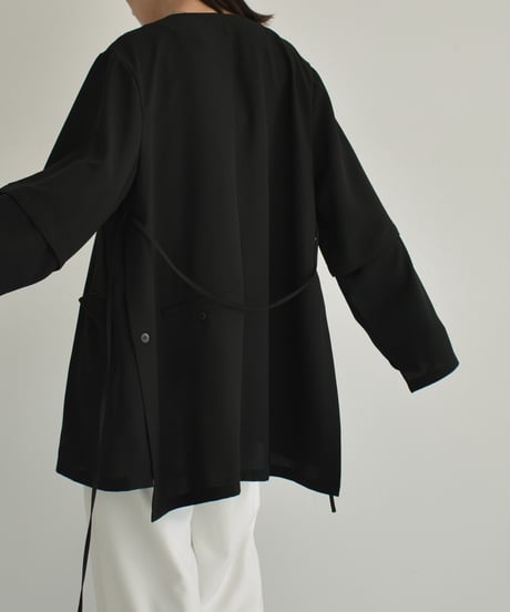 【STUDIO ENUL】jacket-14001　2way オーバーサイズ ジャケット　ベージュ　ブラック