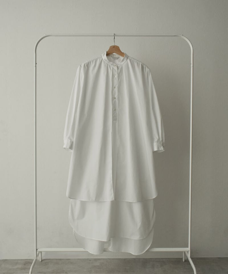 onepiece-04039 日本製 タックレイヤー シャツワンピース ホワイト | L  