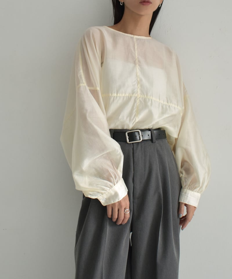 tops-12007 シアープルオーバー ブラウス エクリュ | L tops-12007 シアープルオーバー ブラウス エクリュ | L