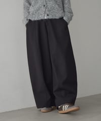 bottoms-02306　コクーンワイドパンツ　ダークグレー　ダークブラウン