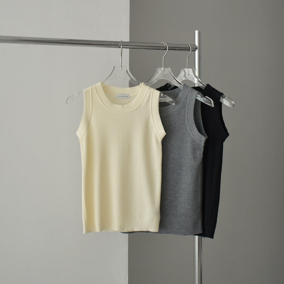 nh-knit-02325 ニット タンクトップ エクリュ グレー ブラック | L a v nh-knit-02325 ニット タンクトップ エクリュ グレー ブラック | L a v