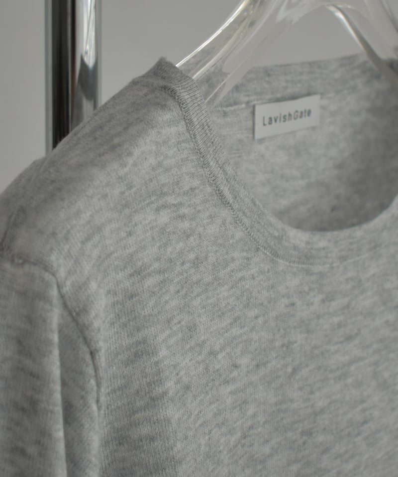 nh-knit-02337 クルーネック シアーニット エクリュ グレー ブラック