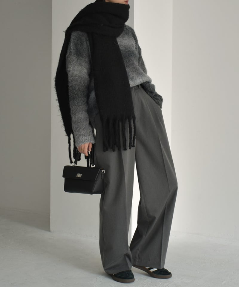 knit-02262 グラデーション ニット プルオーバー グレー ブルー