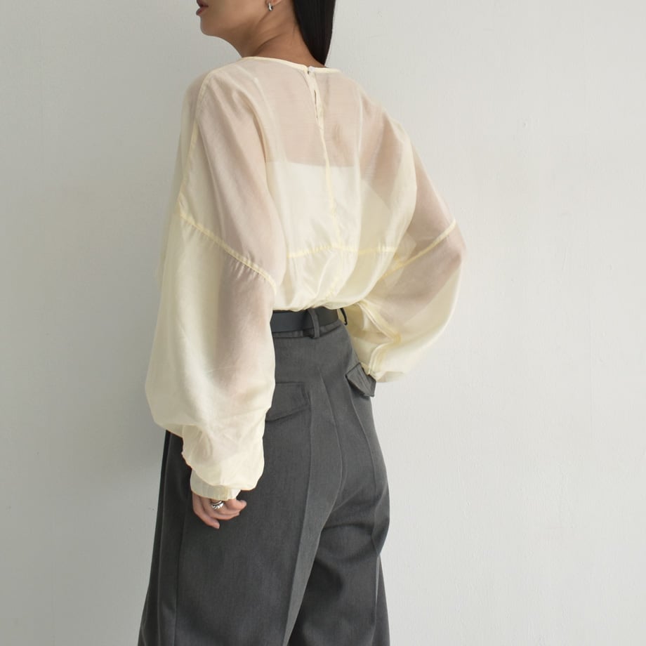 tops-12007 シアープルオーバー ブラウス エクリュ | L tops-12007 シアープルオーバー ブラウス エクリュ | L