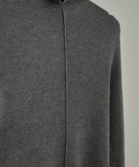 knit-02243　センターシーム リブタートルニット　エクリュ　グレー　サックス　ブラック