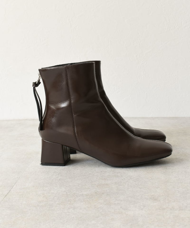 極美品アメリヴィンテージ ブラウン スクエアトゥ サイドジップ ショート ブーツ fit=scale-down,w=1200