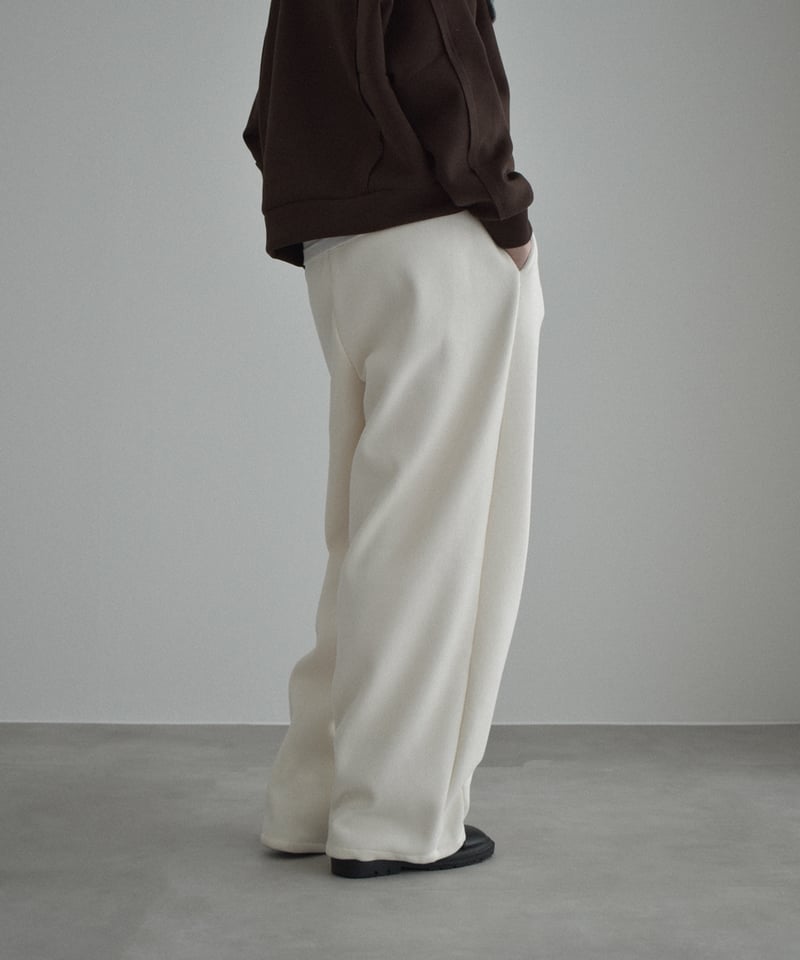 bottoms-02311 裏起毛 リラックス パンツ エクリュ ブラウン ブラック