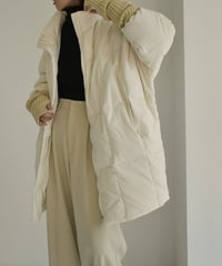 outer-02058　スタンドカラーダウンコート　エクリュ　モカベージュ　ブラック