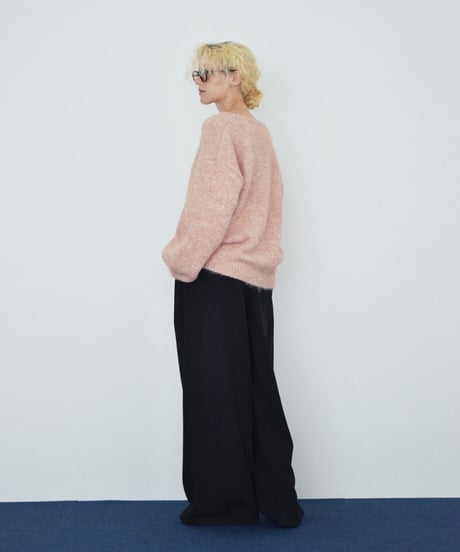 bottoms-02340　リラックス タックワイドパンツ　《 丈2size 》　ブラウン　ダークグレー